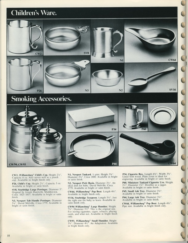 1975 Stieff Pewter Catalog Pages 1126